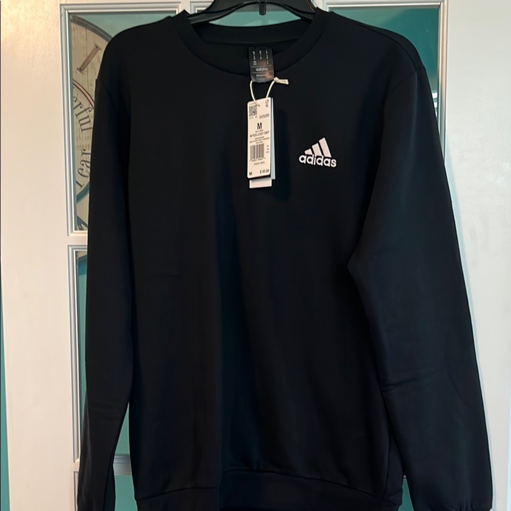 Adidas Black Crewneck Sweater Classic Knit